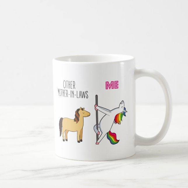Funny Unicorn Mother In Law Wedding Favour Coffee Mug (Right)