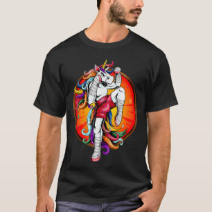 Funny Unicorn Muay Thai Karate Kickboxing Samurai T-Shirt