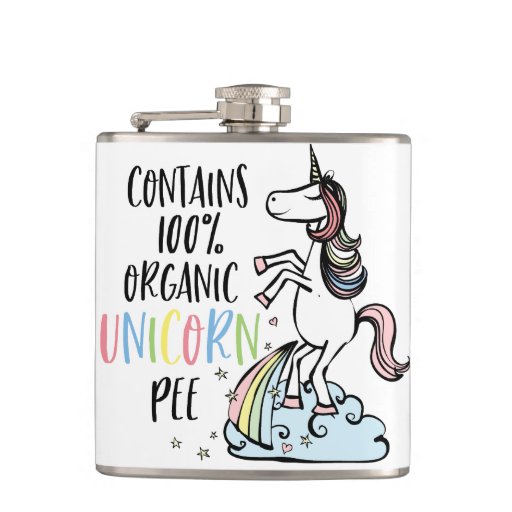 Image of Funny Unicorn - Organic Unicorn Pee Hip Flask