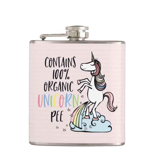 Funny Unicorn - Organic Unicorn Pee Hip Flask (Front)