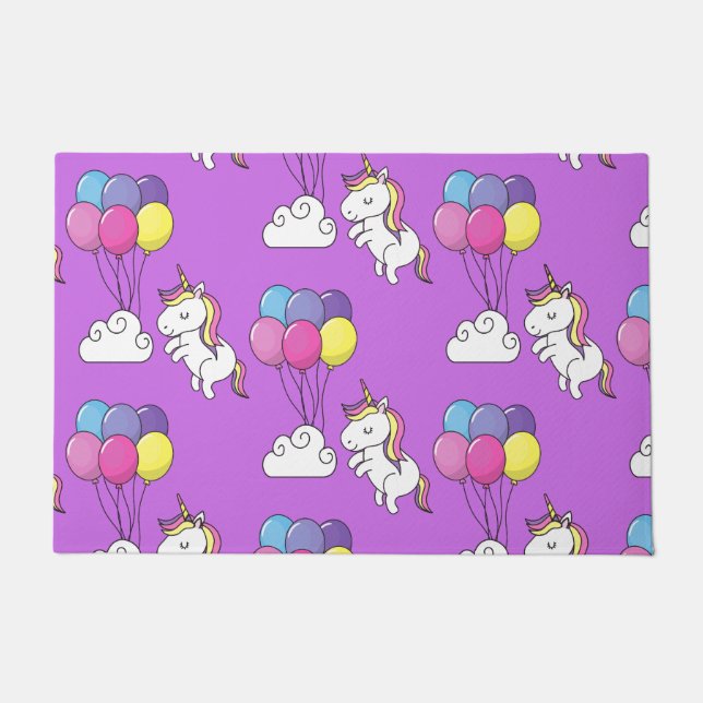 Funny Unicorn Pattern Magic Horse   Doormat (Front)