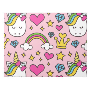 Funny Unicorn Pattern Pink Magic Horse Cute Notepad