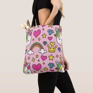 Funny Unicorn Pattern Pink Magic Horse Cute        Tote Bag