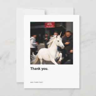 Funny Unicorn Photo Thank You Postcard