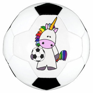 Funny Unicorn Playing Soccer Football