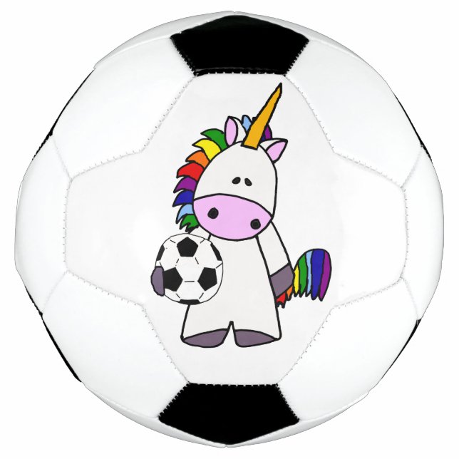 Funny Unicorn Playing Soccer Football (Front)