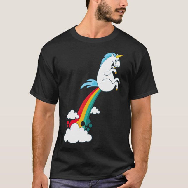 funny unicorn rainbow fart unicorns couple  T-Shirt (Front)