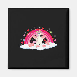 Funny Unicorn Rainbow Hearts Stars Happy Valentine Magnet