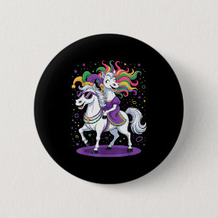 Funny Unicorn Riding Horse Jester Hat Women Men Ma 6 Cm Round Badge