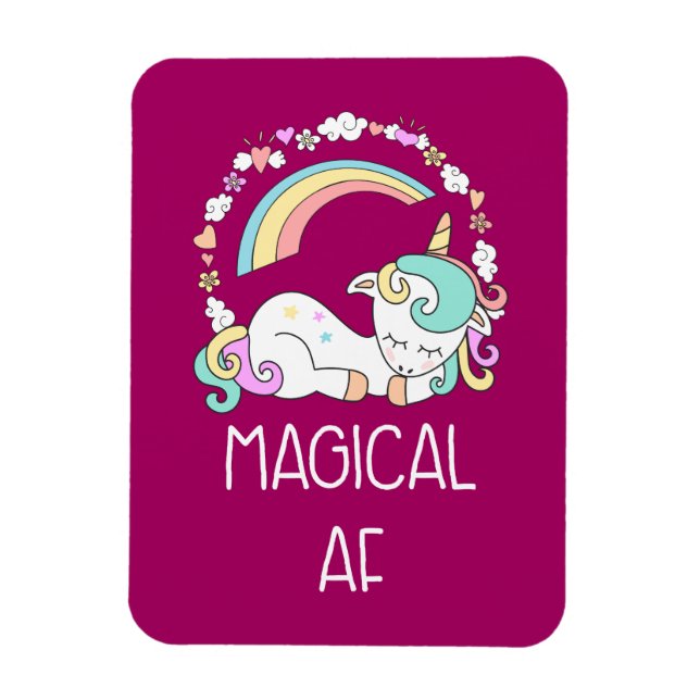 Funny Unicorn Saying Magical AF Magnet (Vertical)