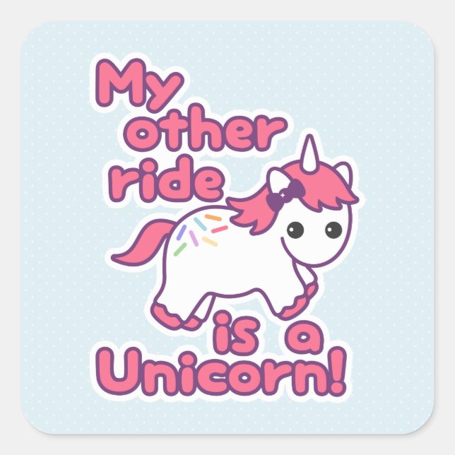 Funny Unicorn Square Sticker (Front)
