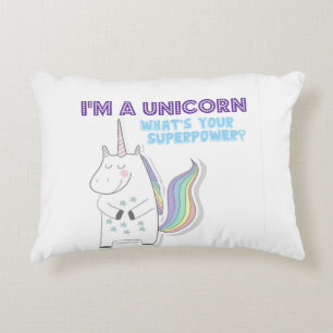 Funny Unicorn Superpower Decorative Cushion