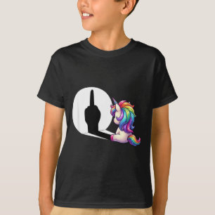 Funny Unicorn With Middle Finger Morning Grouch T-Shirt
