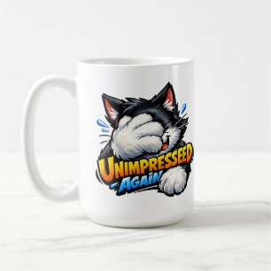 Funny Unimpressed Cat Coffee Mug - Grumpy Office