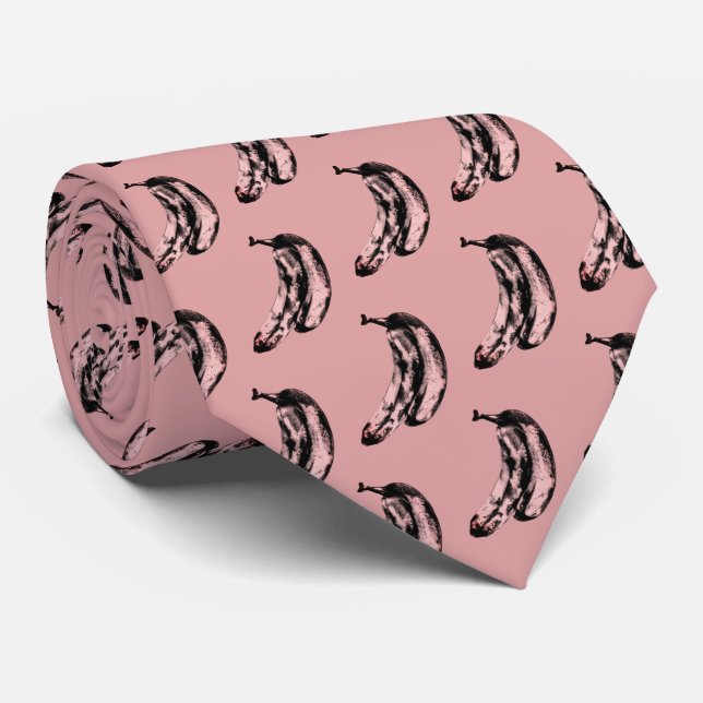 Funny Unique Banana Pattern Tie (Rolled)