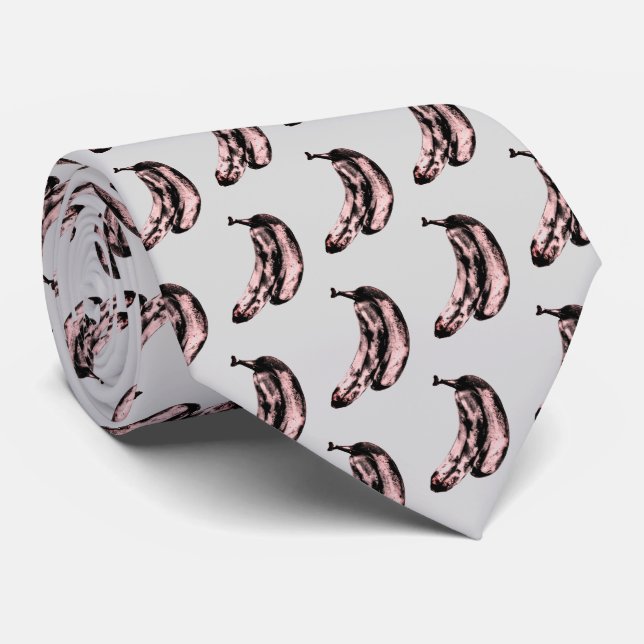 Funny Unique Banana Pattern Tie (Rolled)