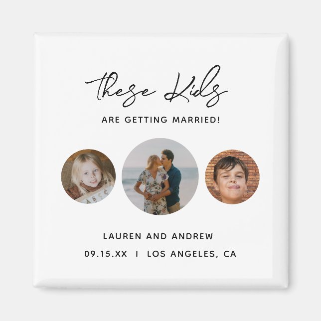 Funny Unique Kids Photo Wedding Save The Date Magnet (Front)