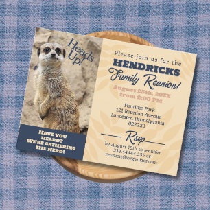 Funny, unique Meerkat Family Reunion Save the Date Postcard