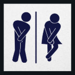 Funny Unisex Bathroom Sign<br><div class="desc">Get ready to turn your restroom into a laugh-out-loud destination with this hilarious bathroom sign! Featuring chunky stick-figure silhouettes of a man and woman, both crossing their legs with hands strategically placed, this sign is the ultimate icebreaker. Perfect for a unisex bathroom, it’s a lighthearted nod to those desperate moments...</div>