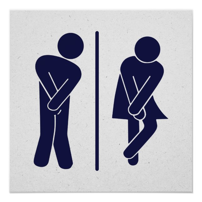 Funny Unisex Bathroom Sign (Front)