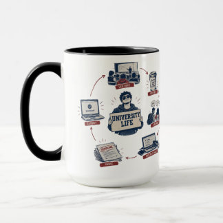 Funny "University Life" Cycle Student Life Mug