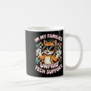 Funny unpaid tech pc support orange tabby cat game coffee mug