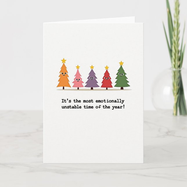 Funny Unstable Time Christmas Card Stress (Front)