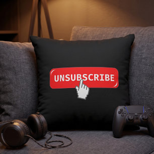 Funny Unsubscribe Button - Introvert Humour Cushion