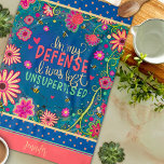 Funny Unsupervised Quote Floral Bees Name Tea Towel<br><div class="desc">Funny Unsupervised Quote Stylish FloralKitchen towel personalised with Name. These unique kitchen towels are a perfect gift to celebrate a birthday, retirement, anniversary, housewarming party, wedding gift, etc…A fun way to celebrate any occasion. Pair it with a bottle of wine and it makes a great gift for friends, family, coworkers,...</div>