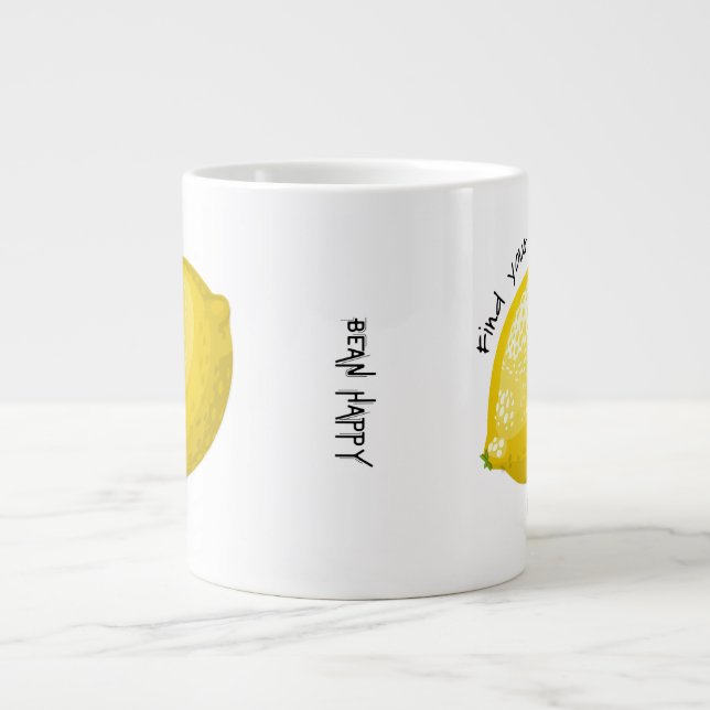 funny unusual coffee cup with lemon locator (Front)