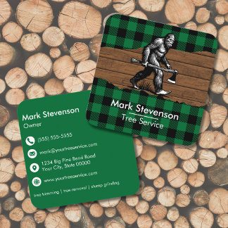 Funny Unusual Sasquatch Bigfoot Green  Square Business Card