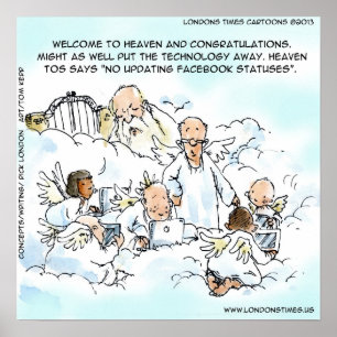 Funny Update facebook Status In Heaven Poster