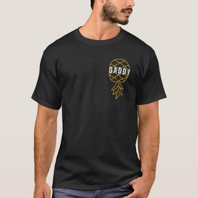 Funny Upside Down Pineapple Funny Daddy T-Shirt (Front)