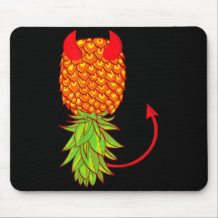 Funny upside down pineapple swinger fruit lover mouse mat