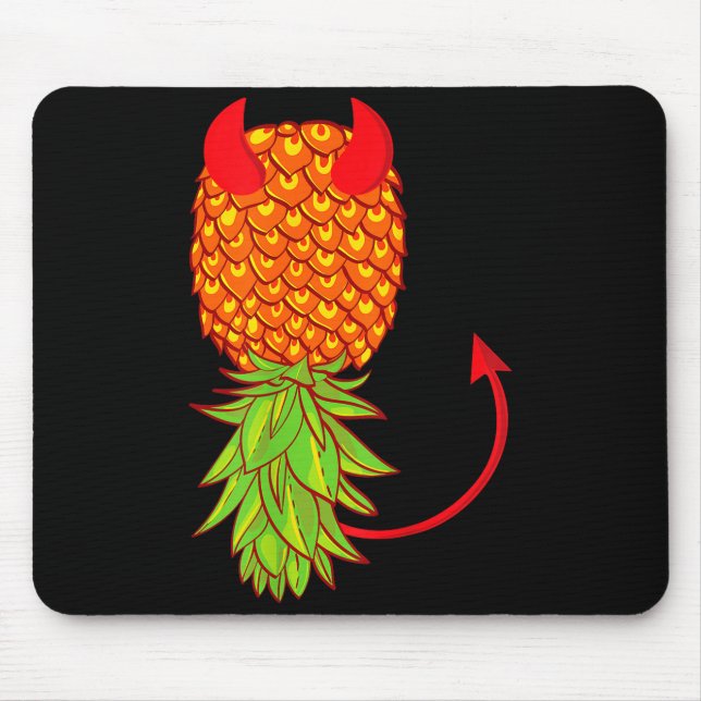 Funny upside down pineapple swinger fruit lover mouse mat (Front)