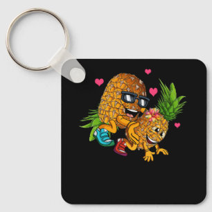 Funny Upside Down Pineapple Swinger Meme Fruit Gra Key Ring