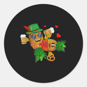 Funny Upside Down Pineapples Couple Swingers Men Classic Round Sticker