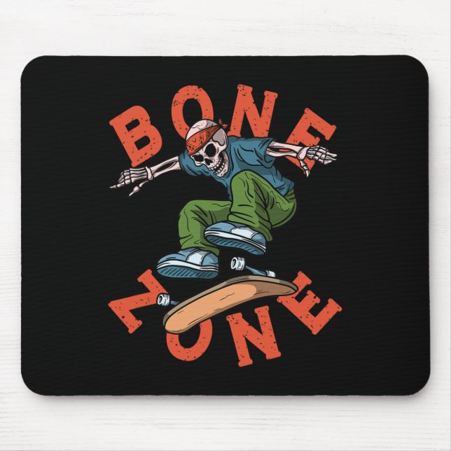 Funny Urn Skeleton Bone Zone Skateboarder Grunge T Mouse Mat (Front)