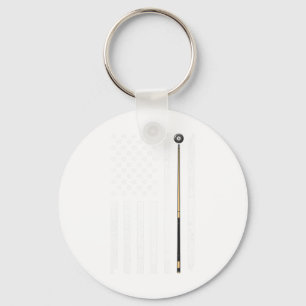Funny Us Flag Billiards Design For Men Women Billi Key Ring
