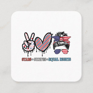 Funny US Flag Patriotic Square Business Card
