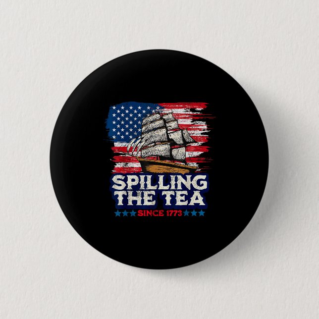 Funny Us History Teacher Boston Slling The Tea Sin 6 Cm Round Badge (Front)