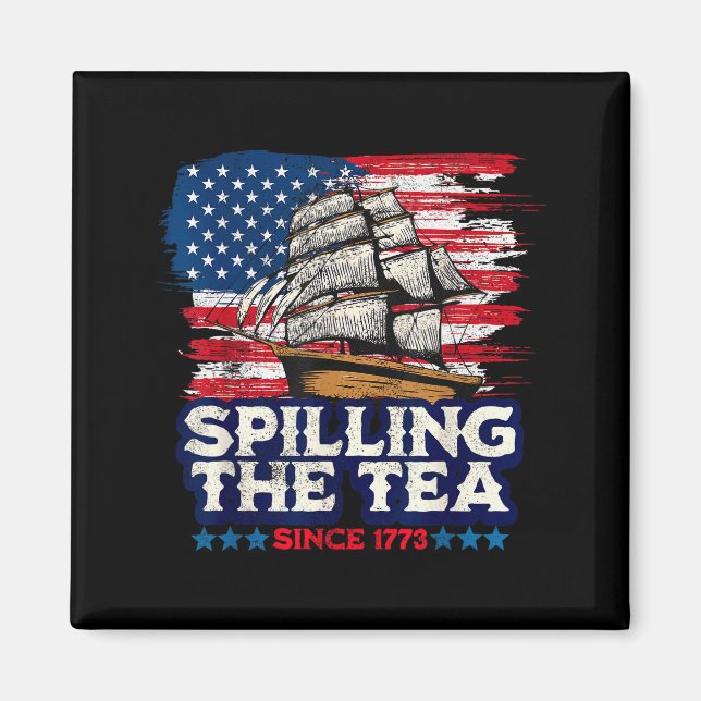 Funny Us History Teacher Boston Slling The Tea Sin Magnet (Front)