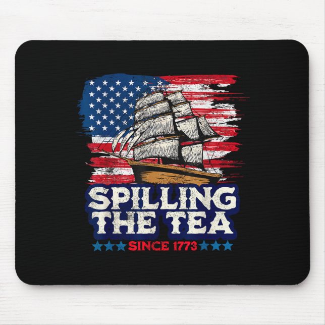 Funny Us History Teacher Boston Slling The Tea Sin Mouse Mat (Front)