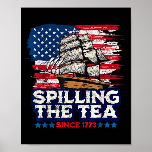 Funny Us History Teacher Boston Slling The Tea Sin Poster (Front)