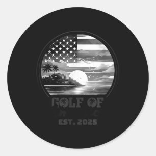 Funny Usa America Shirt Gulf Of Us America Est 202 Classic Round Sticker