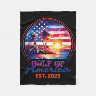 Funny Usa America Shirt Gulf Of Us America Est 202 Fleece Blanket