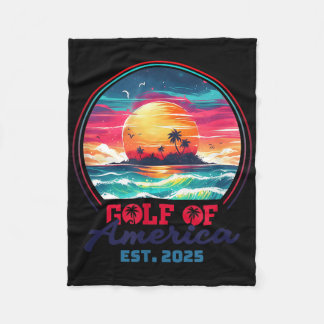 Funny Usa America Shirt Gulf Of Us America Est 202 Fleece Blanket
