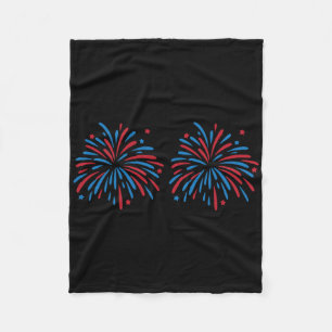 Funny Usa Fireworks Couple Just Here For The Firew Fleece Blanket