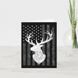 Funny Usa Flag Camouflage Whitetail Buck Deer Hunt Card