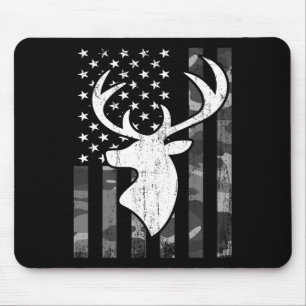 Funny Usa Flag Camouflage Whitetail Buck Deer Hunt Mouse Mat